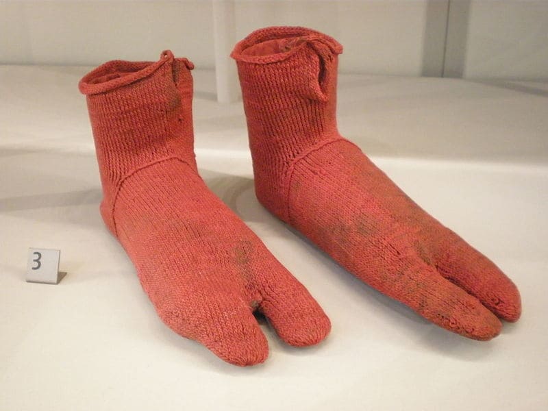 Ein Paar antiker Socken aus dem alten Ägypten